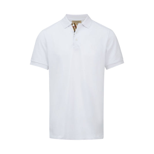 Burberry White Cotton Collared Polo Shirt