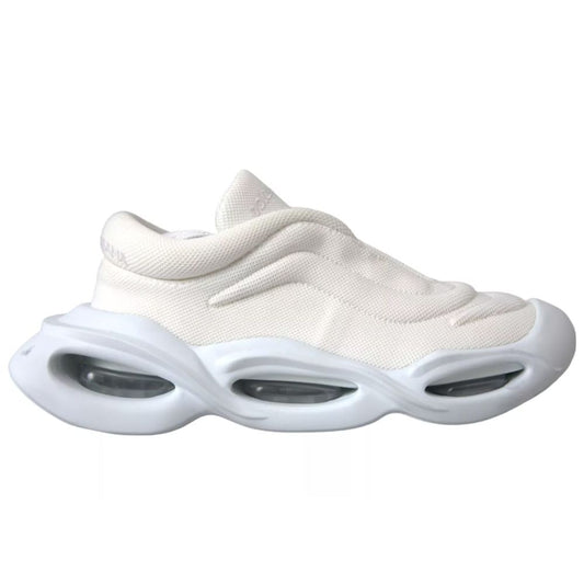 Dolce & Gabbana White Padded Fabric Wave Low Top Sneakers Women's Shoes