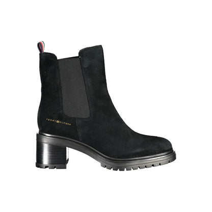 Tommy Hilfiger Black Leather Women Boot