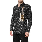 Dolce & Gabbana Black GOLD Instrument Embellished Shirt TSH90448-37