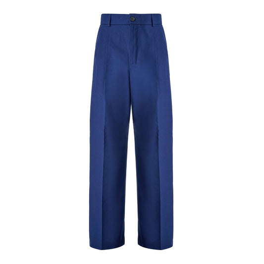 Gucci Blue Classic Cotton Pants