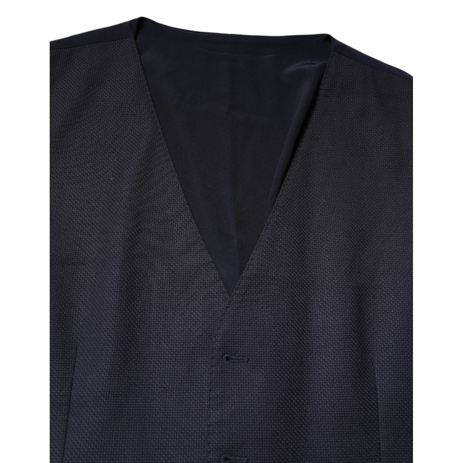 Dolce & Gabbana Black Wool Waistcoat Dress Formal Vest