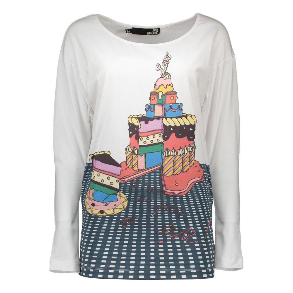 Love Moschino White Cotton Unisex T-Shirt LO-2986-40