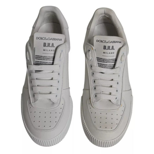 Dolce & Gabbana White Miami Leather Low Top Sneakers Shoes MV6133#4-45