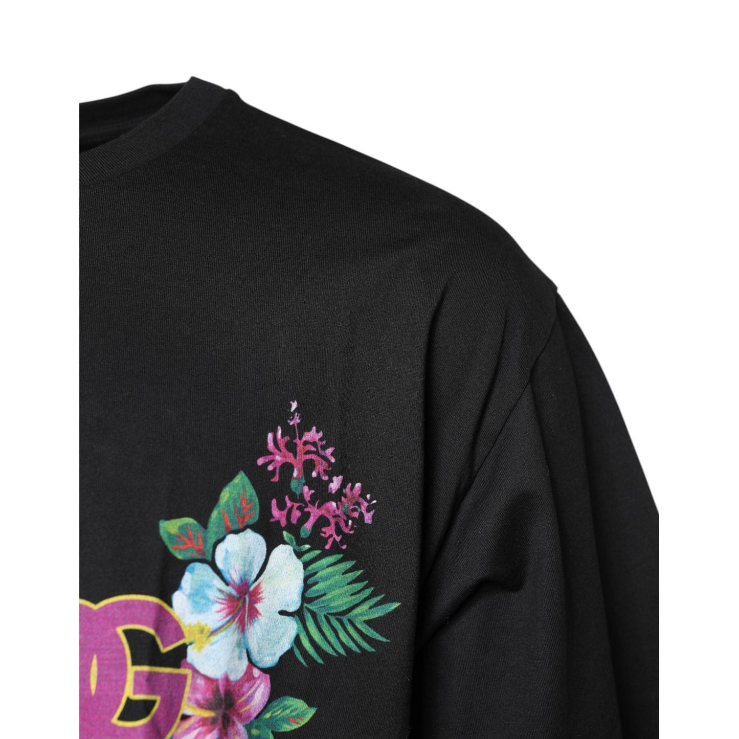 Dolce & Gabbana Black DG Floral Print Crew Neck T-shirt TSH90345-58