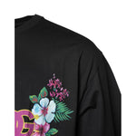 Dolce & Gabbana Black DG Floral Print Crew Neck T-shirt TSH90345-58