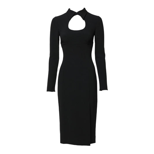 Dolce & Gabbana Black Long Sleeves Bodycon Sheath Midi Dress DR281243-38