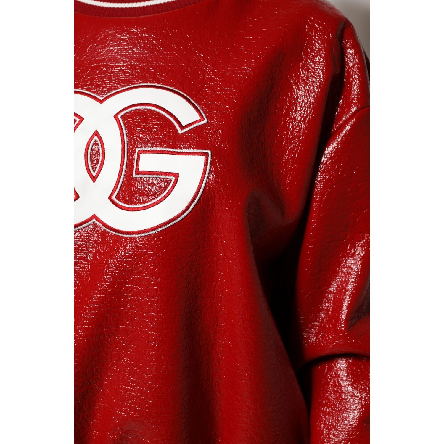 Dolce & Gabbana Red Wool DGLogo Embroidery Pullover Sweater