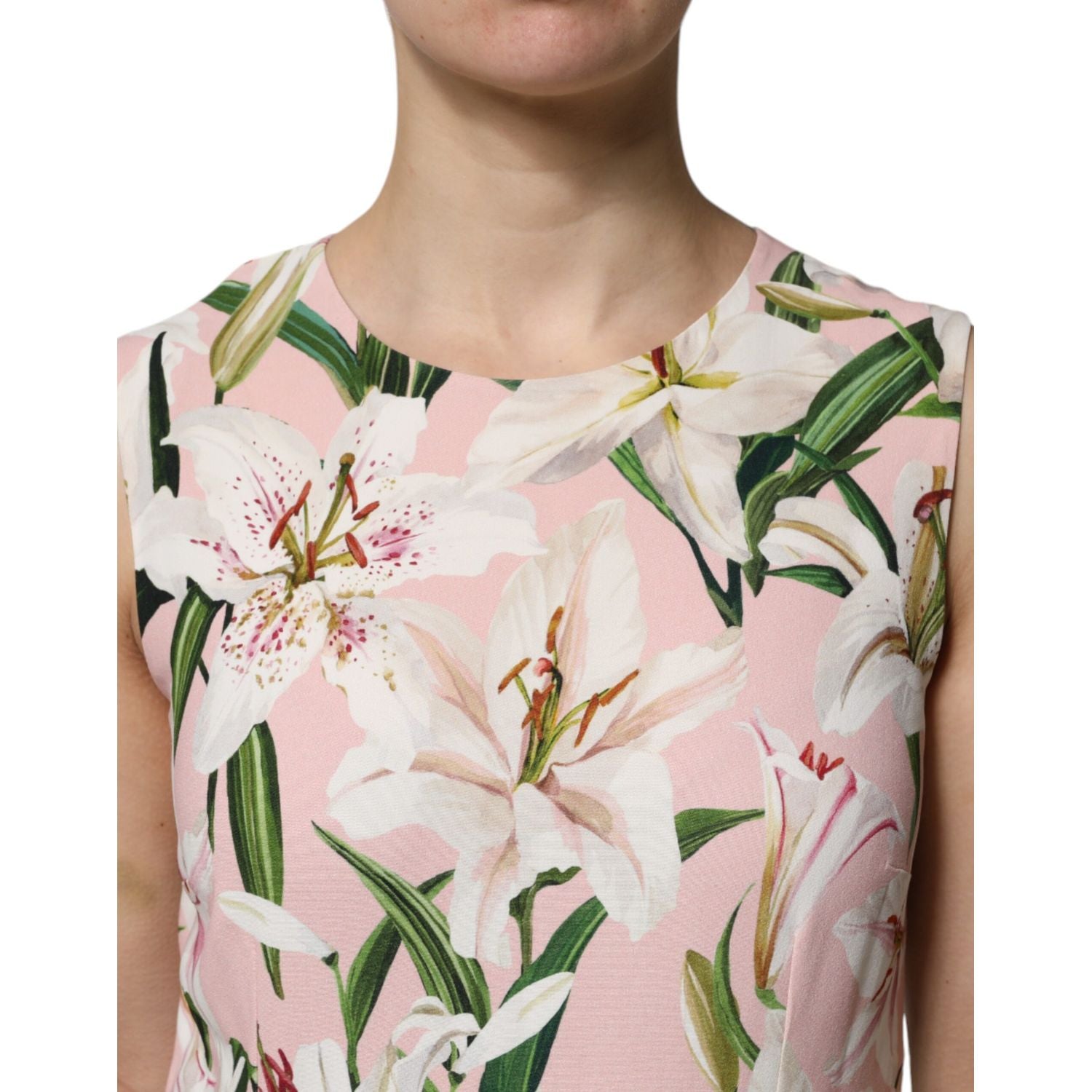 Dolce & Gabbana Multicolor Floral Print Round Neck Tank Top