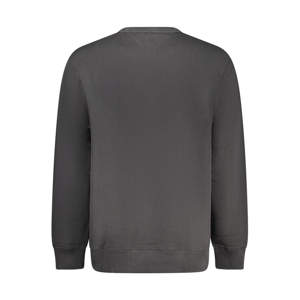 Rear view of Tommy Hilfiger Black Cotton Men Sweater, showcasing sleek design and comfort.