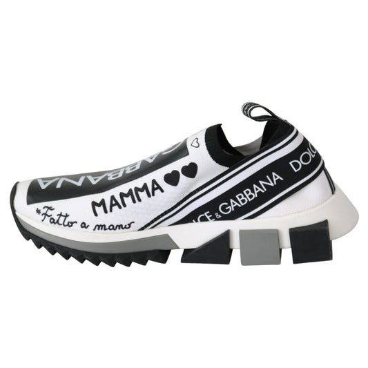 Dolce & Gabbana White Black Slip On Sorrento Sneakers LA8152-36