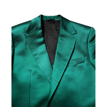 Dolce & Gabbana Green Silk 3 Piece Single Breasted Suit Dolce & Gabbana