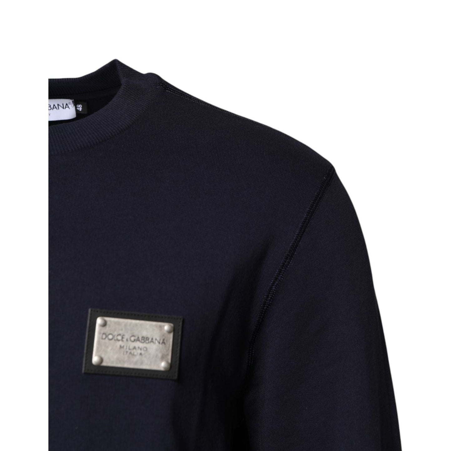Dolce & Gabbana Dark Blue Logo Crew Neck Pullover Sweater