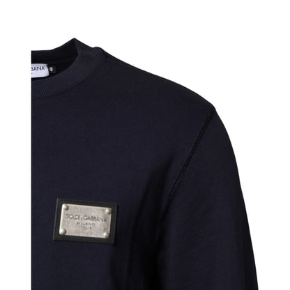 Dolce & Gabbana Dark Blue Logo Crew Neck Pullover Sweater