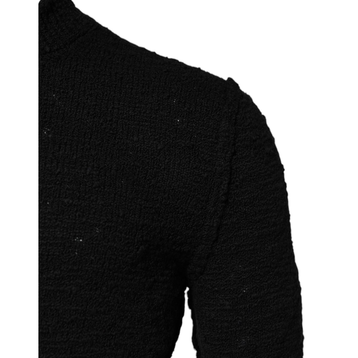 Dolce & Gabbana Black Wool Knit Crew Neck Pullover Sweater