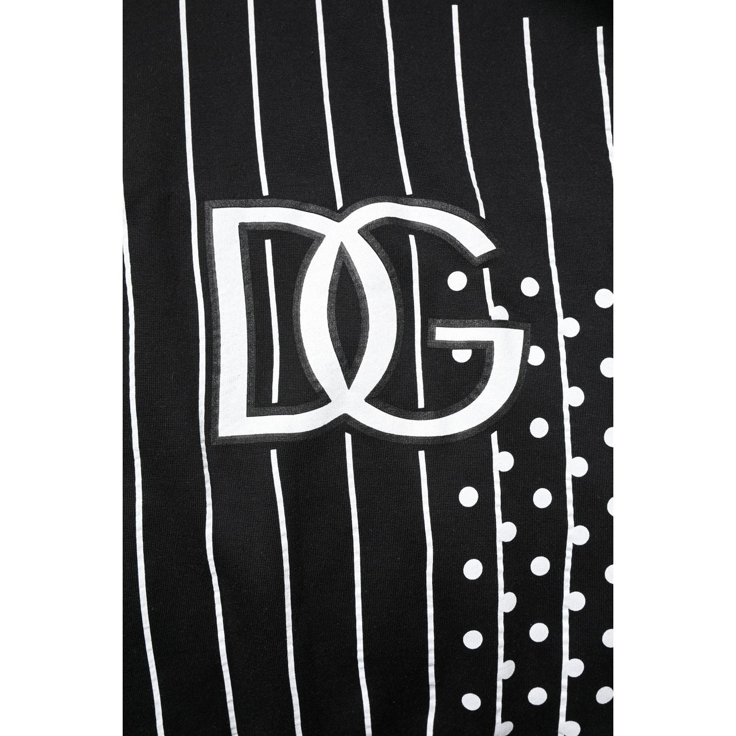 Dolce & Gabbana Black White Stripe Hooded Sweatshirt Sweater