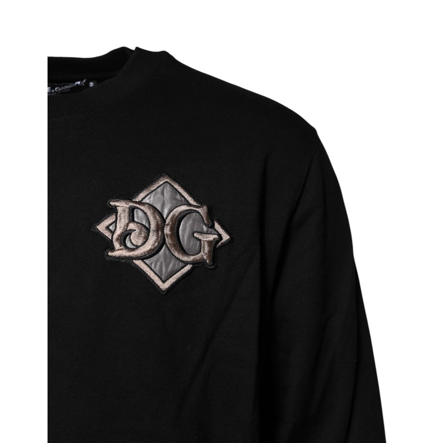 Dolce & Gabbana Black Logo Embroidery Sweatshirt Sweater
