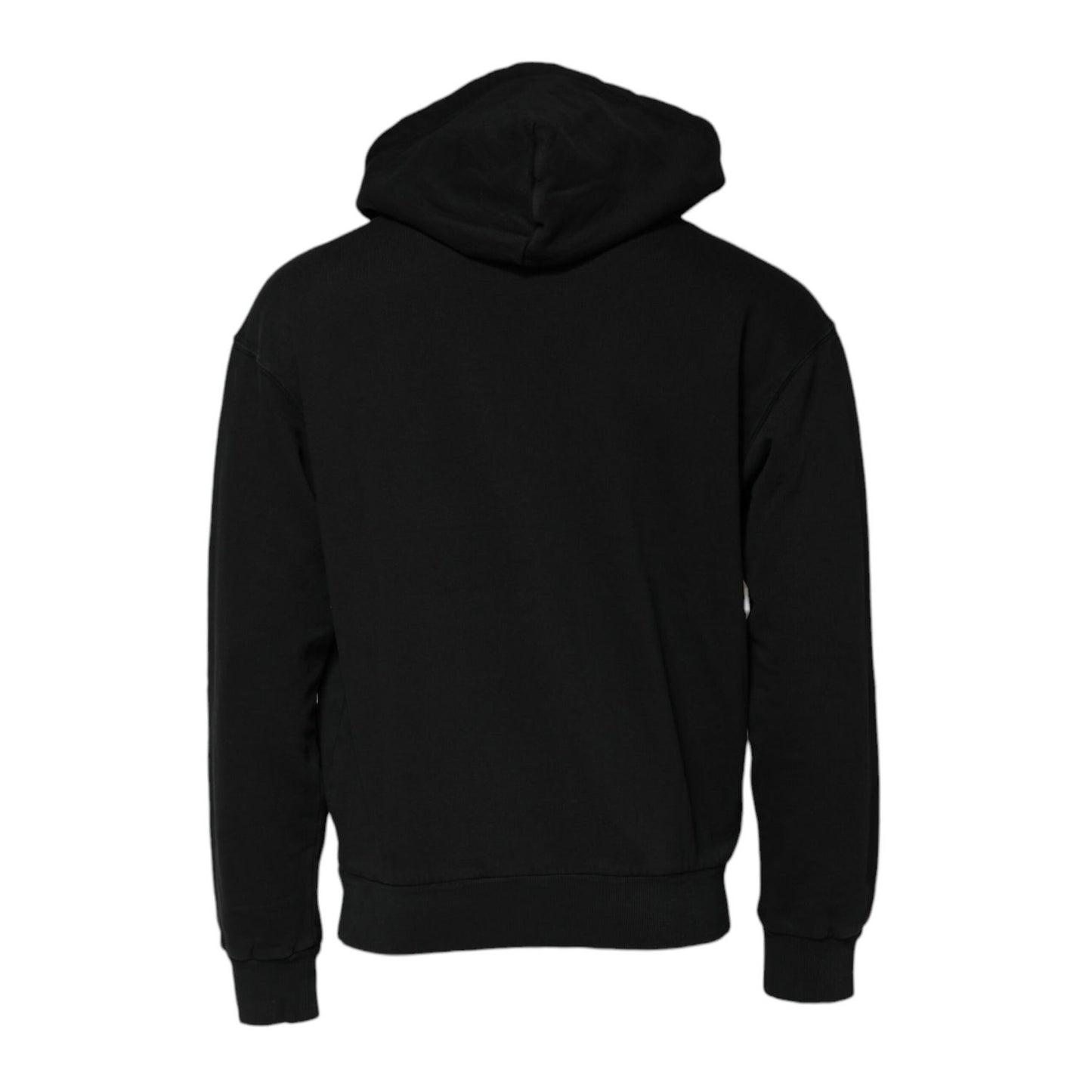 Dolce & Gabbana Black Logo Full Zip Hooded Men Sweatshirt Sweater
