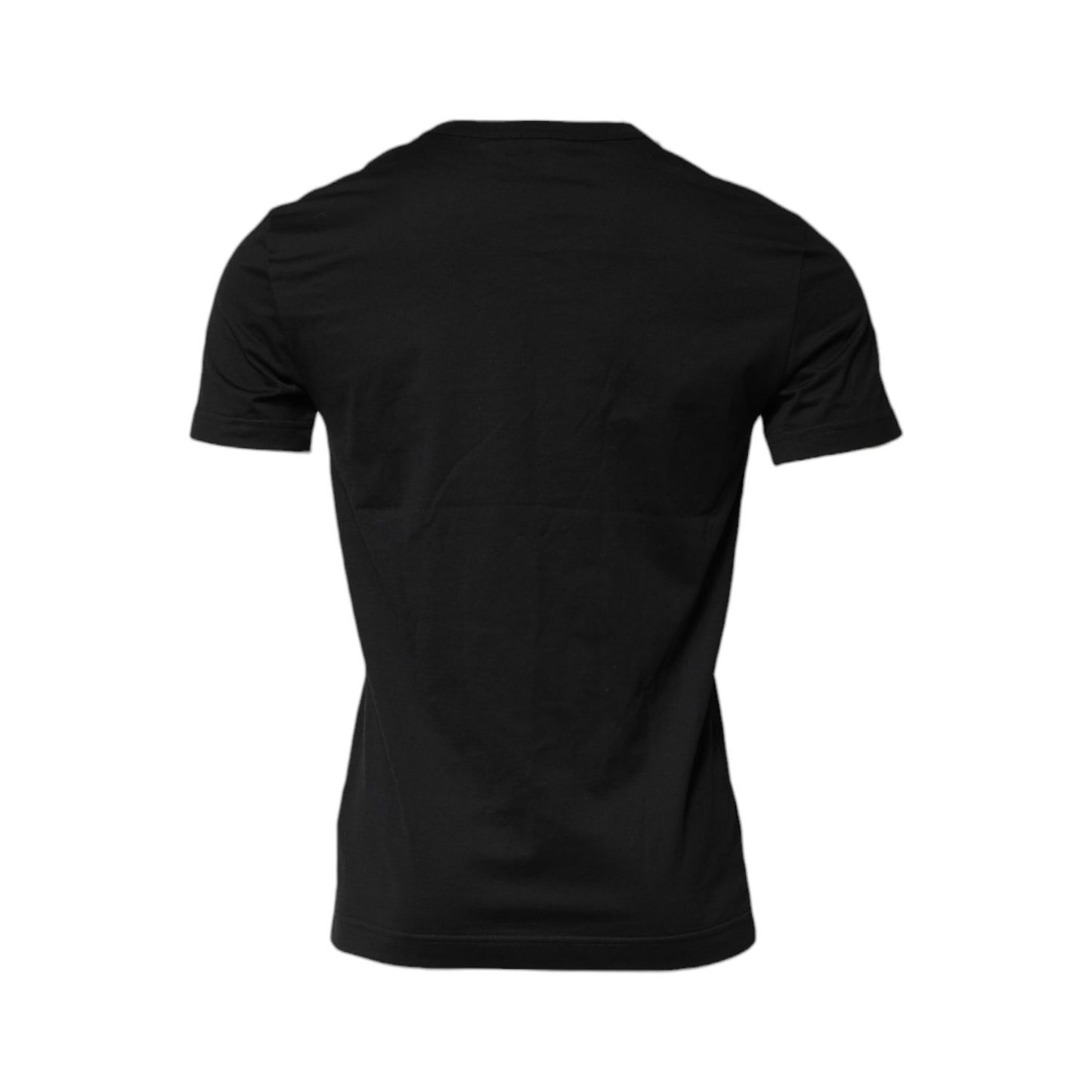 Dolce & Gabbana Black Cotton Short Sleeves Round Neck T-shirt