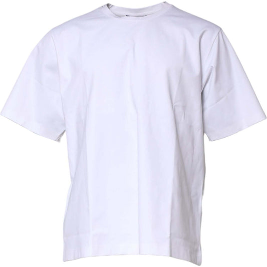 Dolce & Gabbana White Cotton Short Sleeves Crew Neck T-shirt TSH90606-54