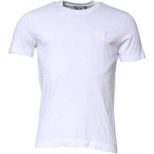 Dolce & Gabbana White Cotton Men Crew Neck Tee T-shirt TSH90635-48