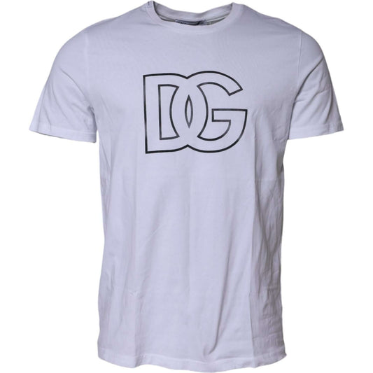 Dolce & Gabbana White DG Logo Print Short Sleeves T-shirt TSH90637-50