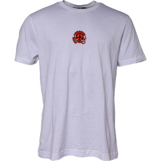 Dolce & Gabbana White DG LOVE Patch Short Sleeves T-shirt TSH90639-56