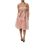Dolce & Gabbana Pink Silk Chiffon A-line Pleated Midi Dress