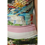 Dolce & Gabbana Multicolor Off Shoulder Long Sheath Dress