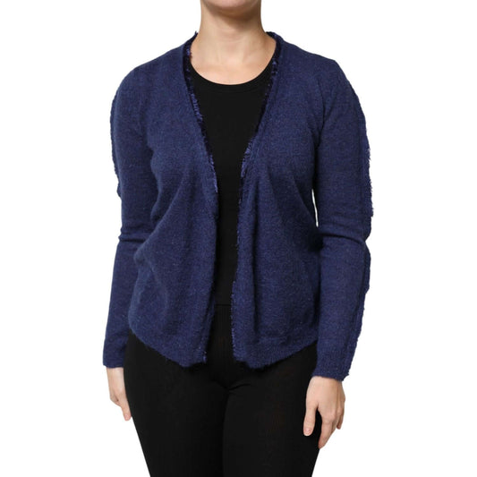 Ballantyne Dark Blue Long Sleeves Overcoat Cardigan Sweater TSH87624-42