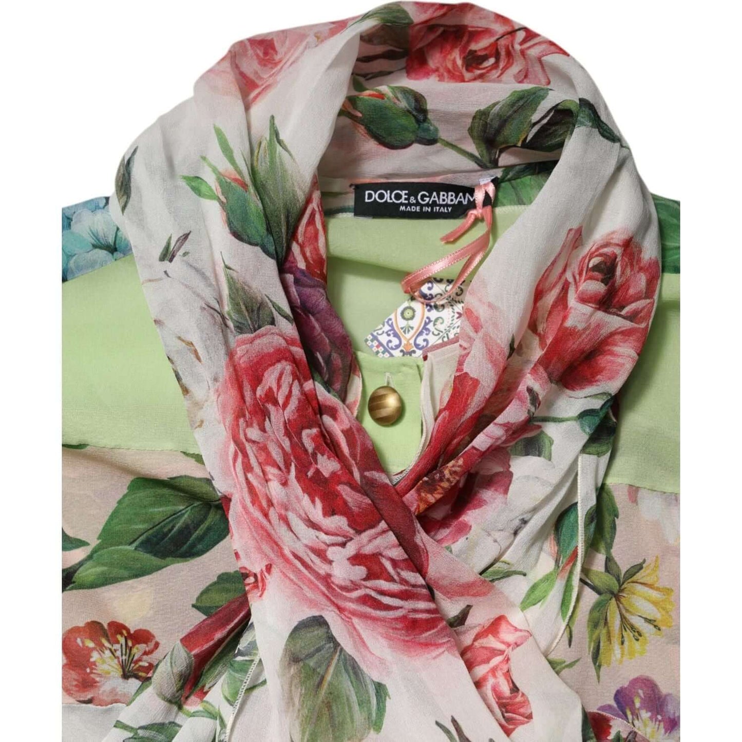Dolce & Gabbana Multicolor Floral Patchwork Long Sleeves Top TSH90125-42