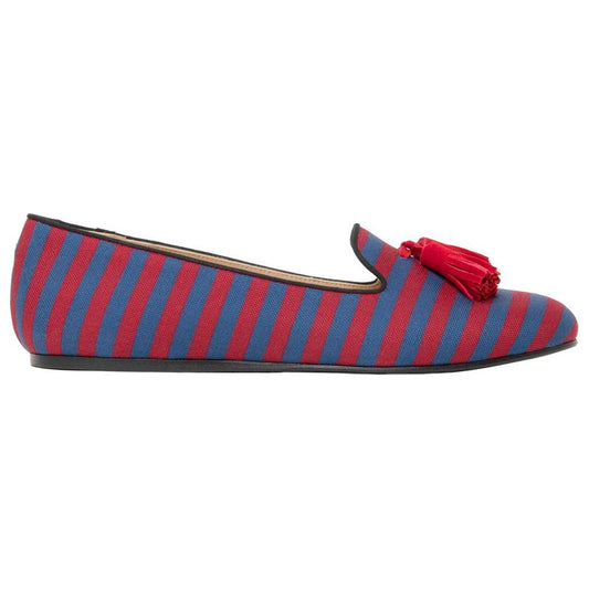 Charles Philip Red Cotton Flat Shoe