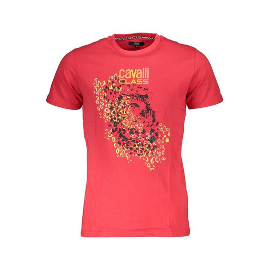 Cavalli Class Red Cotton Men T-Shirt