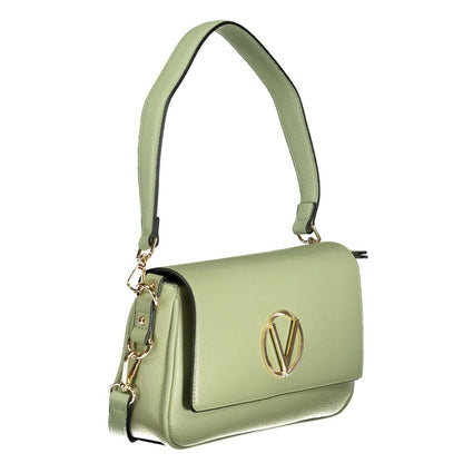 Mario Valentino Green Polyethylene Handbag with logo, removable shoulder handle, adjustable strap, internal pocket, and closures.
