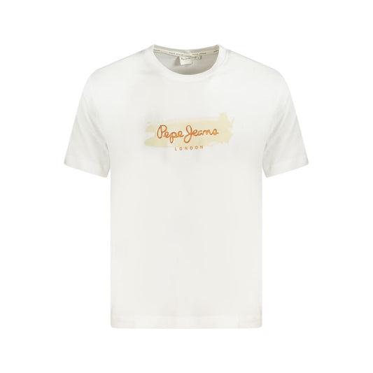 Pepe Jeans White Cotton T-Shirt PE-35607-XL