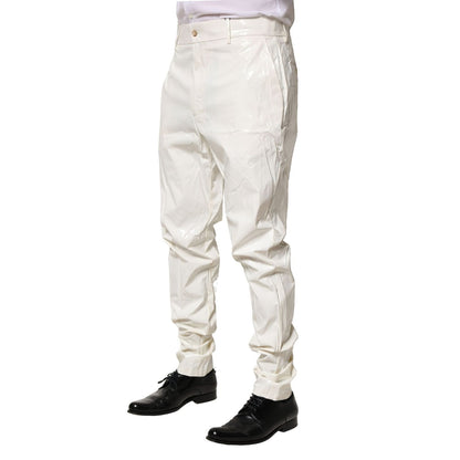 Dolce & Gabbana White Nylon Tapered Dress Men Pants