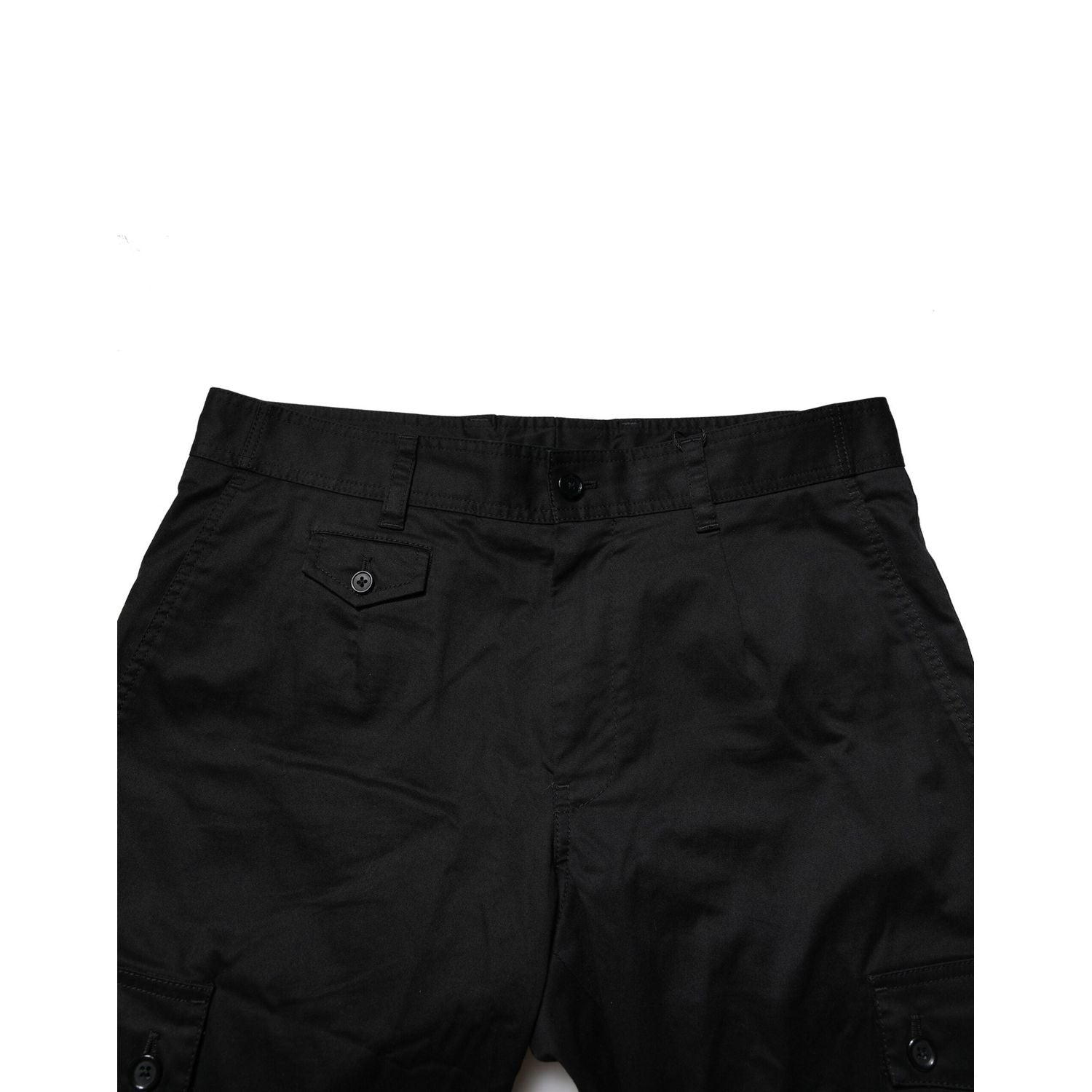 Dolce & Gabbana Black Cotton Dress Slim Formal Pants