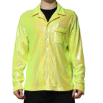 Dolce & Gabbana Yellow Sequin Polyester Lounge Casual Shirt TSH90481-40