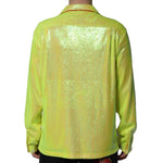 Dolce & Gabbana Yellow Sequin Polyester Lounge Casual Shirt TSH90481-40
