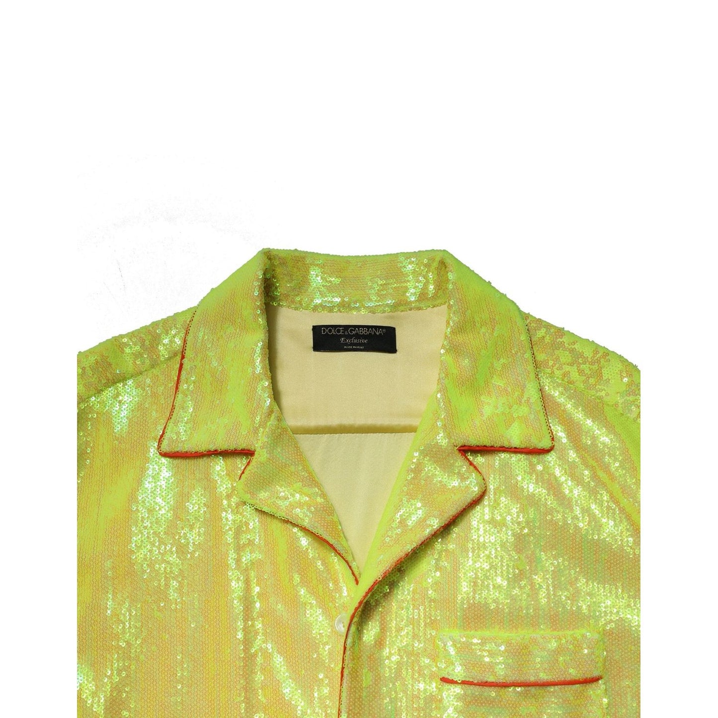 Dolce & Gabbana Yellow Sequin Polyester Lounge Casual Shirt TSH90481-40