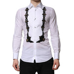 Dolce & Gabbana White GOLD Embellished Formal Men Dress Shirt TSH90683-38