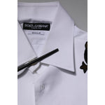 Dolce & Gabbana White GOLD Embellished Formal Men Dress Shirt TSH90683-38