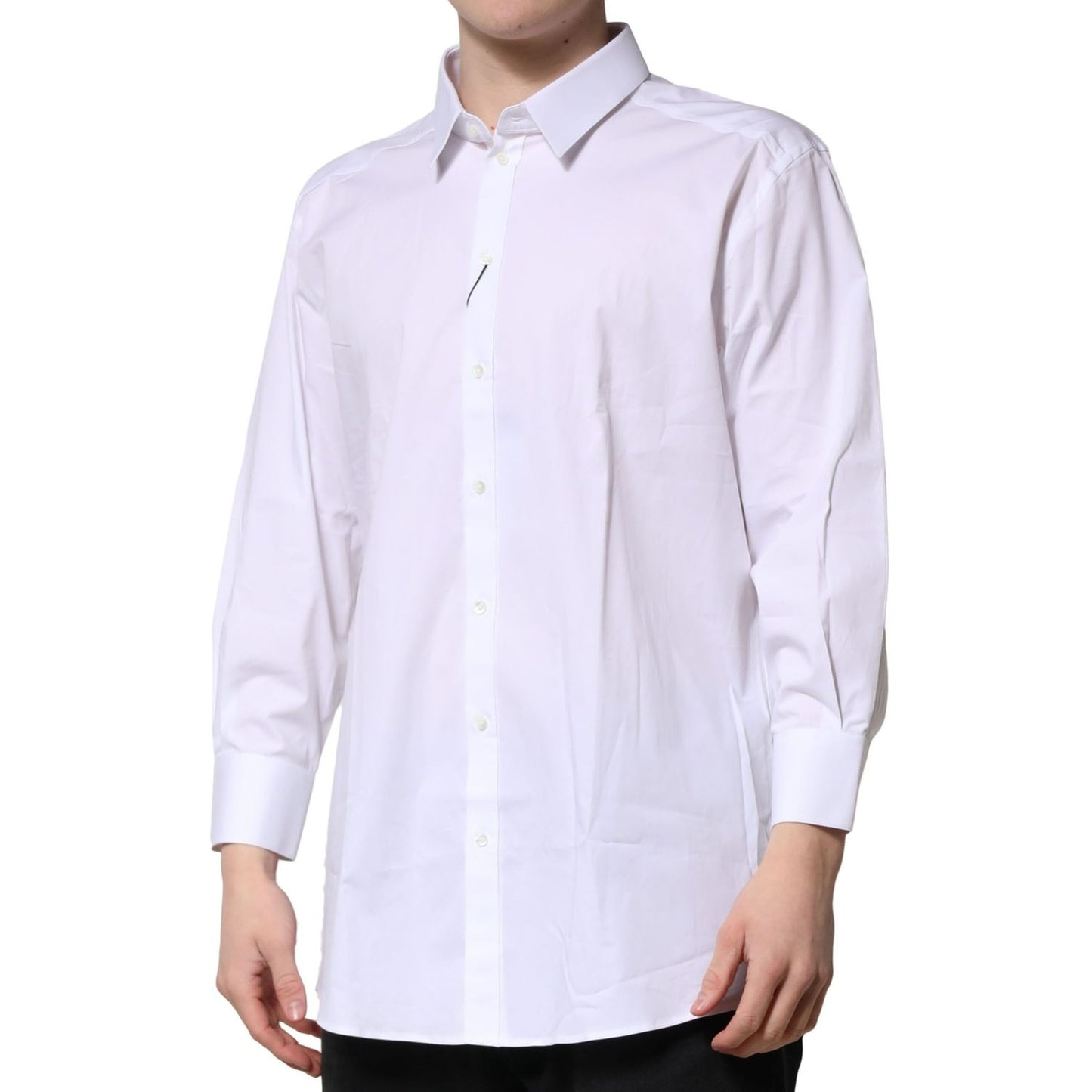 Dolce & Gabbana White GOLD Long Sleeves Dress Formal Shirt