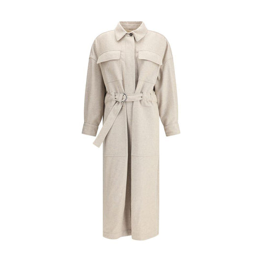 Brunello Cucinelli Brunello Cucinelli Long Coat BR-MD5919945PC108-IT40 | M 1728,72470364320,Beige,Brunello Cucinelli,Clothing,IT40 | M,IT42 | L,Jackets & Coats - Women - Clothing,New with tags,Women,Women - Clothing