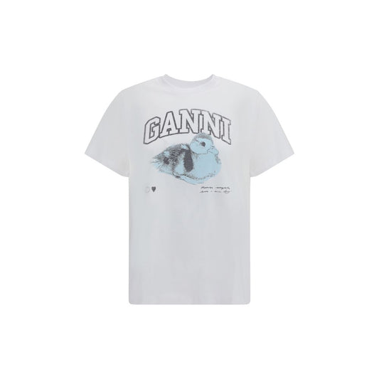 Ganni Ganni Duckie T-Shirt GA-T4290151-L 1728,72470364320,Clothing,Ganni,L,M,New with tags,S,Tops & T-Shirts - Women - Clothing,White,Women,Women - Clothing,XS
