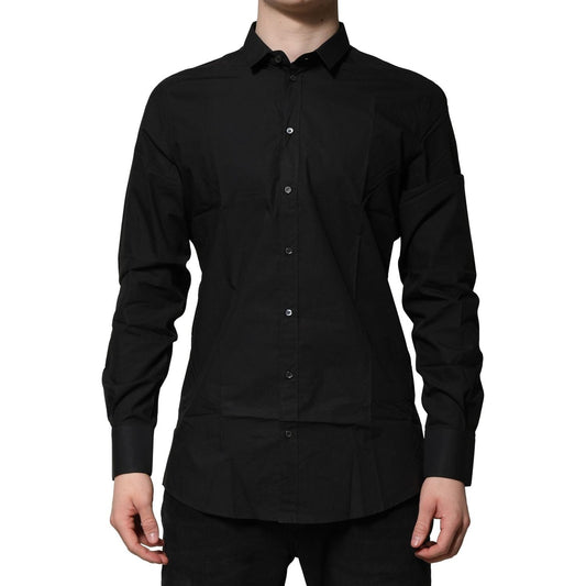 Dolce & Gabbana Black GOLD Long Sleeves Dress Formal Shirt