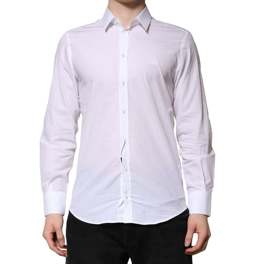 Dolce & Gabbana White MARTINI Long Sleeves Men Formal Shirt TSH906817-39