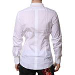 Dolce & Gabbana White Cotton GOLD Long Sleeves Formal Shirt TSH906819-40