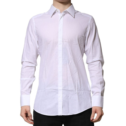Dolce & Gabbana White MARTINI Long Sleeves Men Formal Shirt TSH906822-40