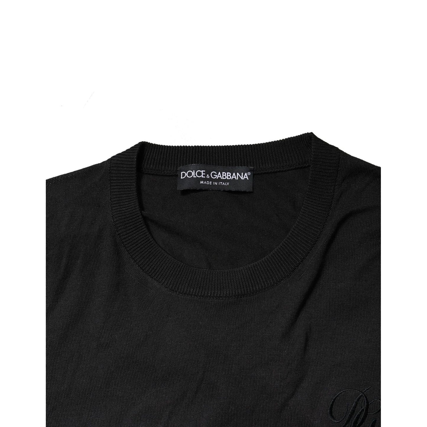 Dolce & Gabbana Black Cotton DG Logo Men Sweatshirt Sweater